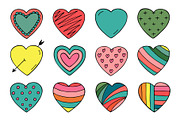 Color drawing hearts in doodle style, a Decorative Illustration by ExpressShop (Thumbnail 1 of 6)