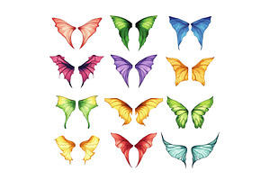Cartoon fairy wings. Fantasy flying, an Animal Illustration by Stock-Smart-Start