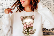 Whimsical Spring Cats Clipart, an Illustration by SinaCreation (Thumbnail 8 of 11)