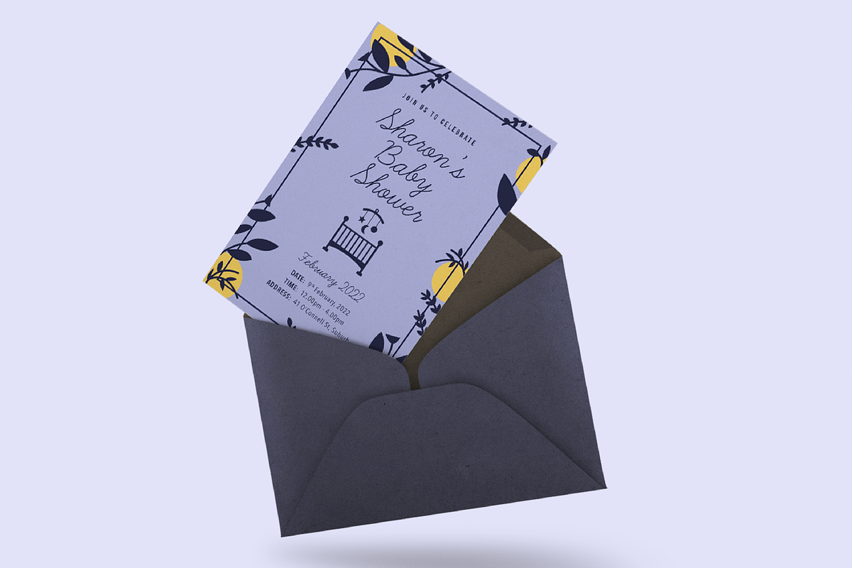Purple Baby Shower Invitation Design, an Invitation Template by Starline Creative (Photo 5 of 5)