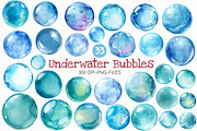 Summer Sea Underwater Bubbles Clipar, an Illustration by Designworld (Thumbnail 1 of 7)