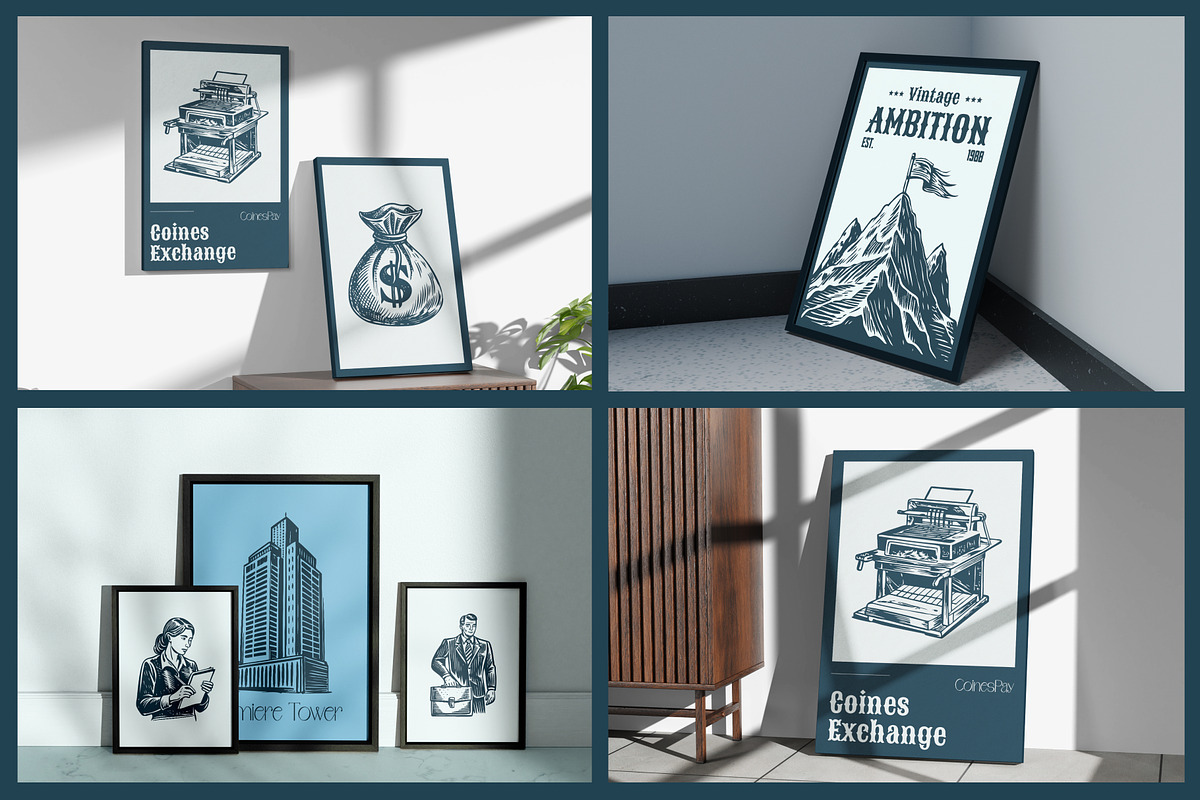 Vintage Business and Banking Icon, a Work Illustration by Creative Stall (Photo 4 of 10)
