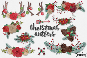 Christmas Antlers Clip Art