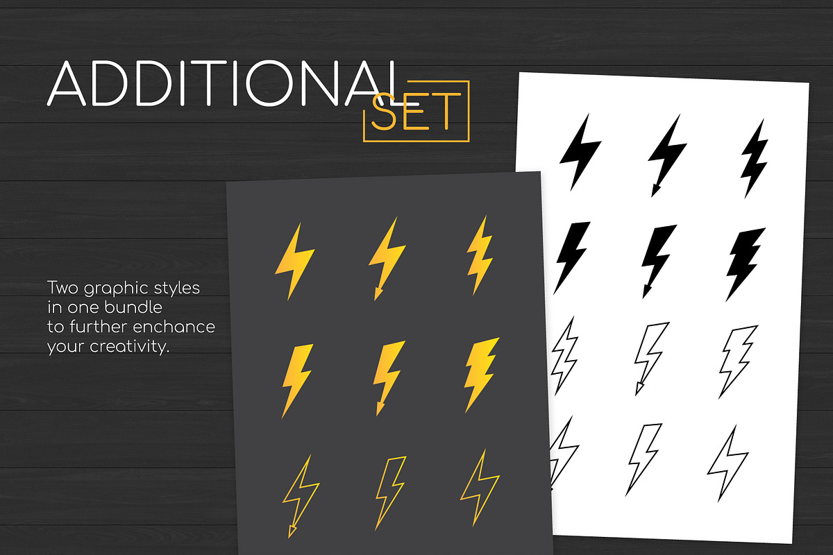 Lightnings Icons Set, an Outline Icon by Boyko Pictures (Photo 2 of 7)