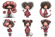 Whimsical Girl Clipart, an Illustration by Daily.Designs (Thumbnail 3 of 5)