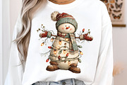 Merry Christmas Snowman Clipart, an Illustration by Canvas Craft (Thumbnail 4 of 6)