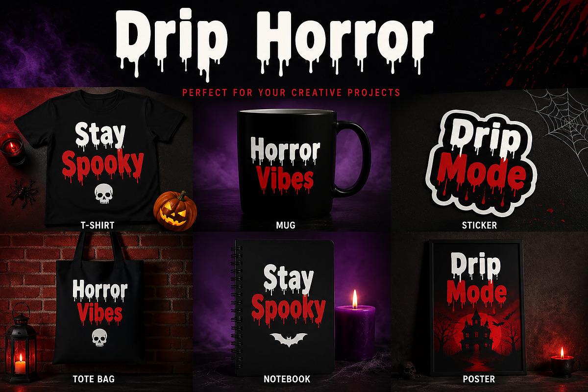 Drip Horror, a Slab Serif Font by Wow Magic (Photo 5 of 6)