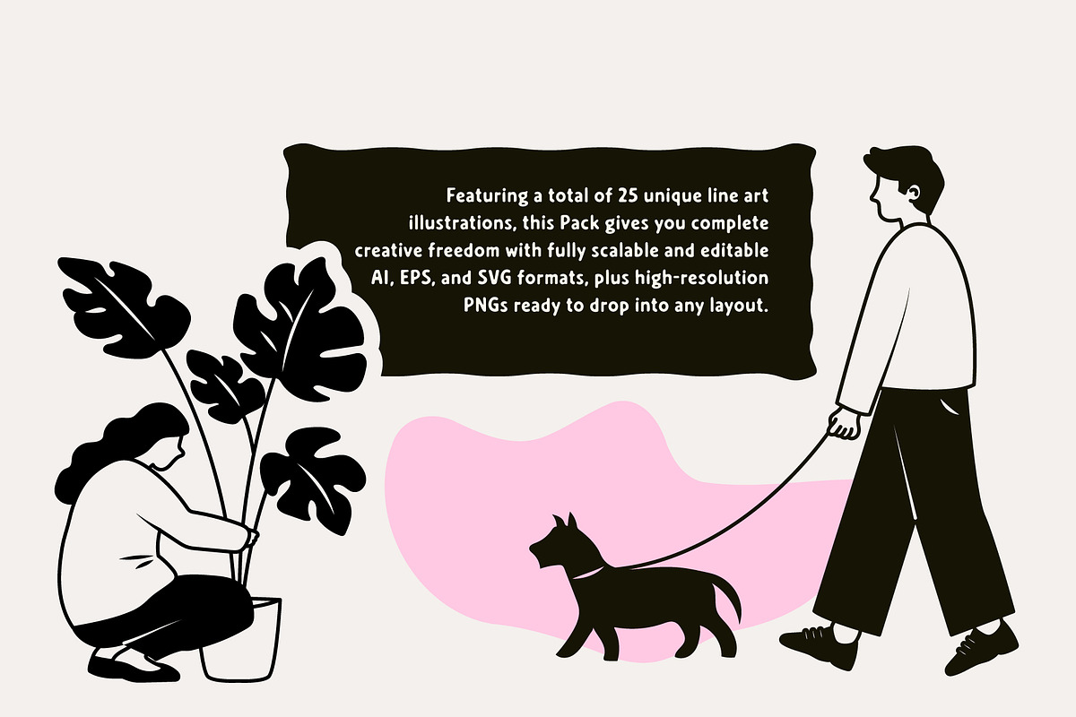 Cozy Lifestyle : Pet, Book, Plant, a Person Illustration by Jiwstudio (Photo 3 of 21)