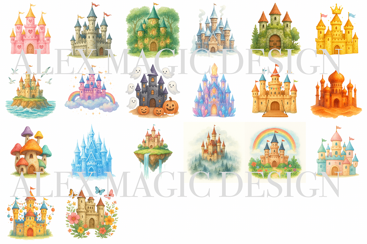 Castle Clipart Bundle, a Decorative Illustration by Pati Charm Studio (Photo 2 of 8)