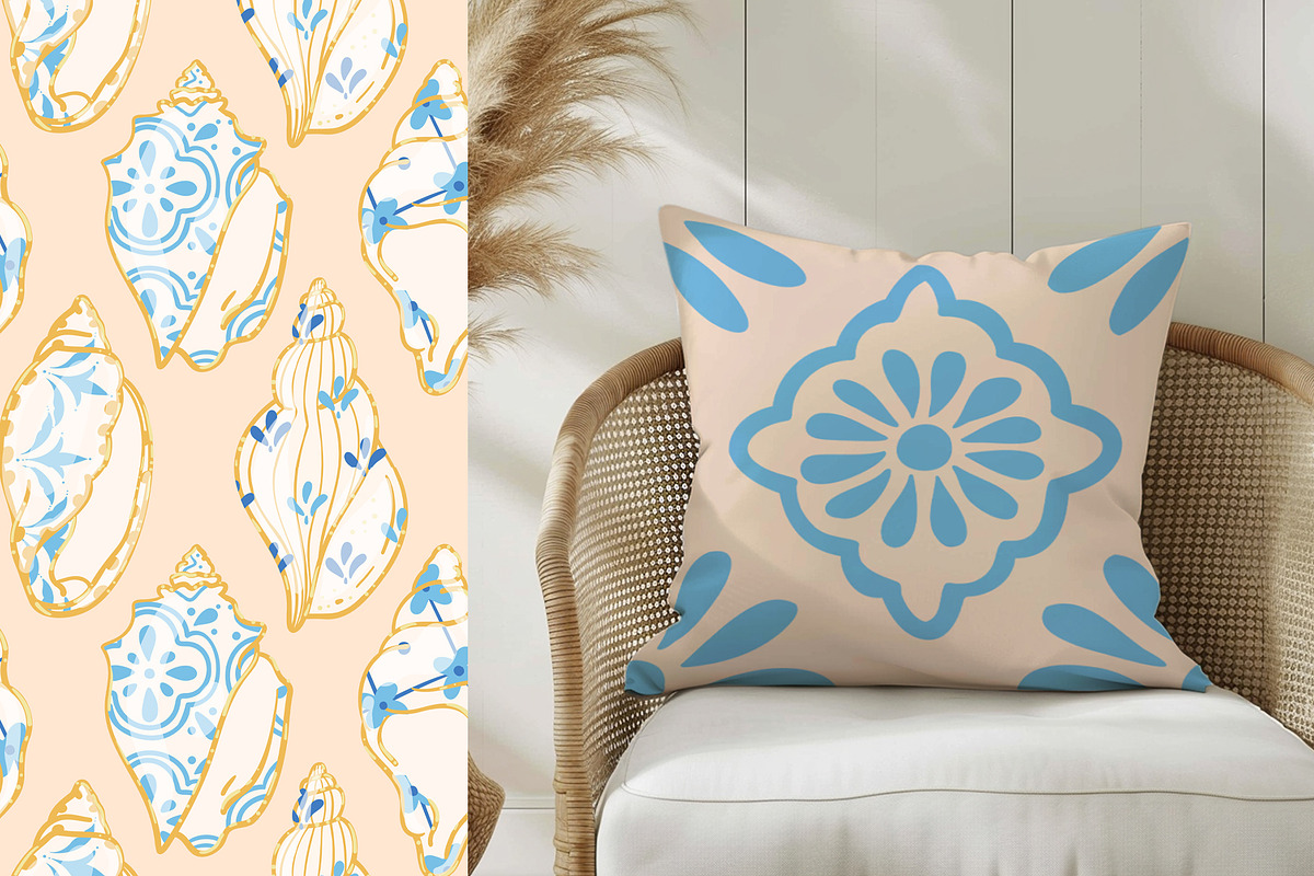 Azulejo Portuguese Shells, a Pattern Graphic by Carpet Tapete Pretzel (Photo 23 of 24)