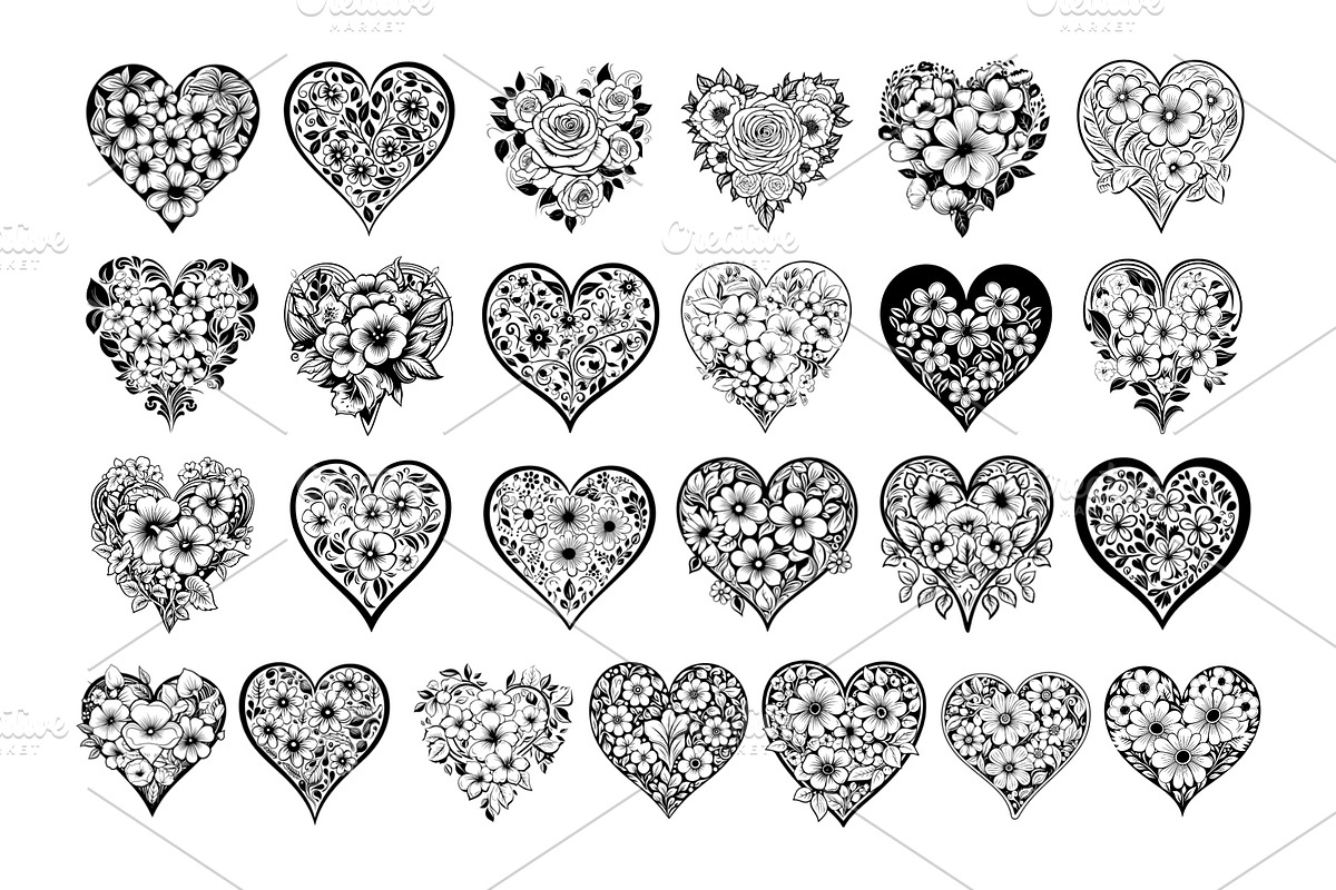 50 Flower Hearts Procreate Stamps, a Brush Add-On by Procreate Sale (Photo 5 of 6)