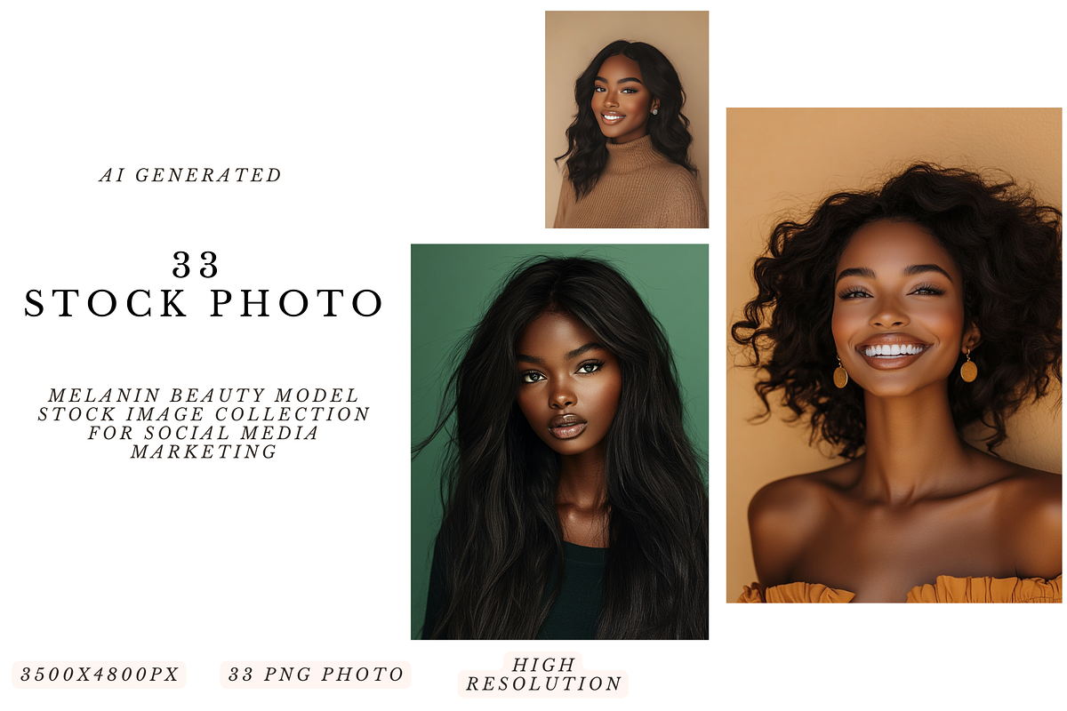 Melanin Beauty Models Stock Images, a Beauty & Fashion Photo by MarkoPresets (Photo 5 of 10)