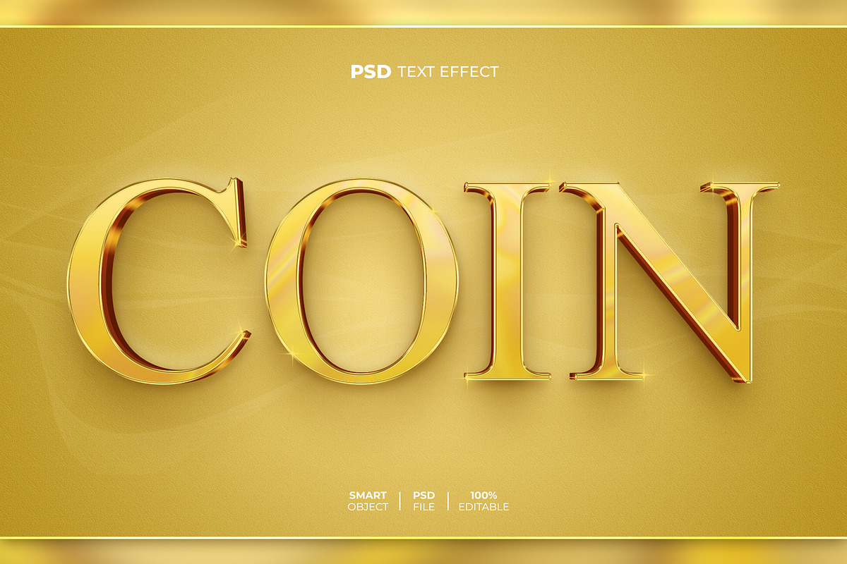 Coin 3D editable text effect, a Layer Style Add-On by Hello Muh