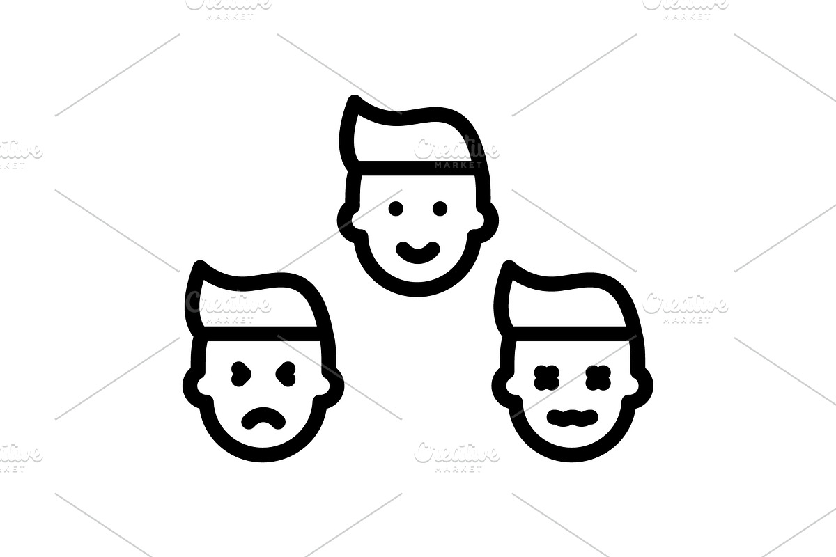 Expressions character black icon, an Outline Icon by Creative priyanka