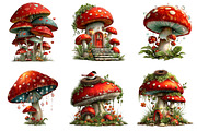 Whimsical Forest Mushroom Clipart, an Illustration by DreamArtGraphic (Thumbnail 5 of 5)
