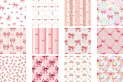 Pink Bow Coquette Digital Paper, a Pattern Graphic by Wow Magic (Thumbnail 2 of 3)