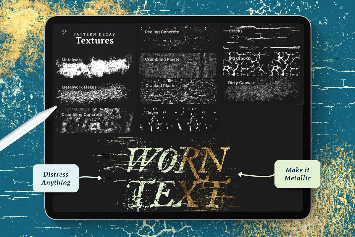 Pattern Decay brushes for Procreate, a Brush Add-On by AJ Brushes (Photo 7 of 8)