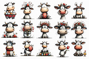 Whimsical Easter Cow Clipart, an Illustration by Libby Wishes (Thumbnail 5 of 6)