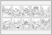 Sea Animals in Candy Land to Color, an Animal Illustration by Lamia Emad (Thumbnail 3 of 5)
