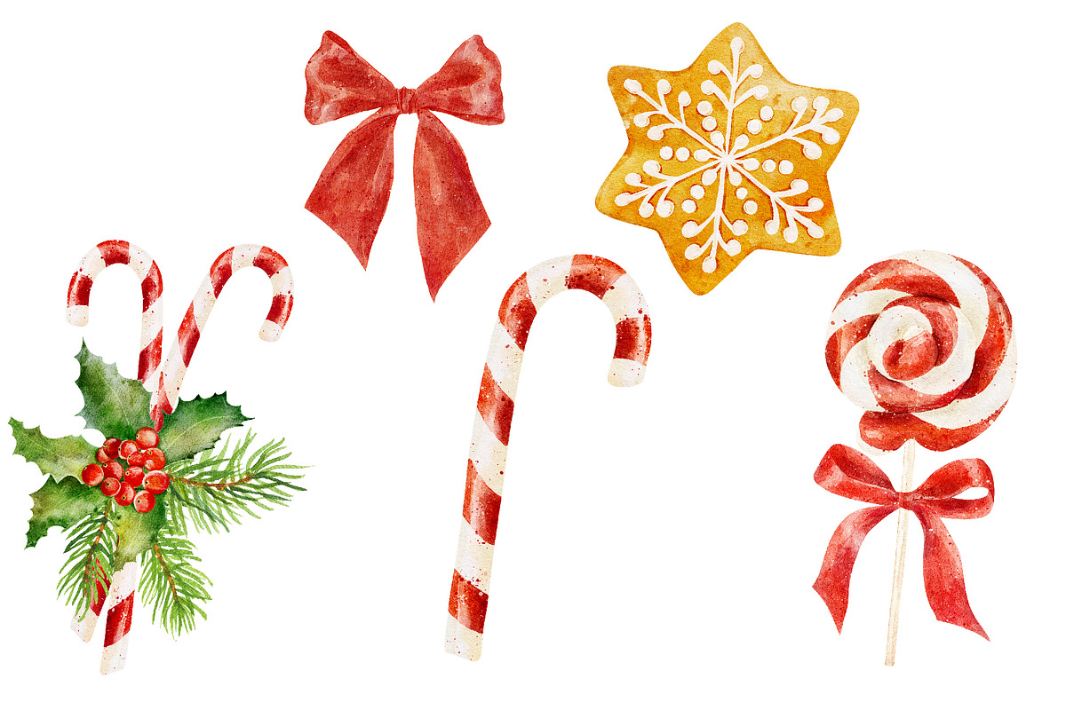 Watercolor Christmas illustrations, a Decorative Illustration by Nataliia Pyzhova (Photo 4 of 10)