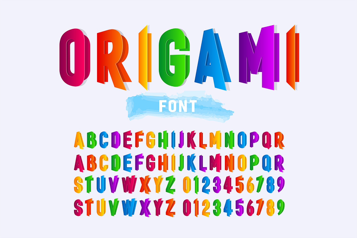 Origami Paper Alphabet Font, a Graphic by Pro_Vector (Photo 1 of 2)