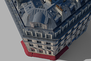 Parisian corner building, an Architecture 3D Model by happy brush (Thumbnail 7 of 11)