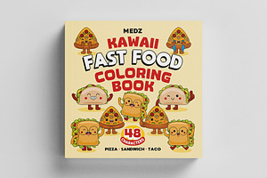Kawaii Fast Food Coloring Book vol 2, an Education Illustration by MEDZ