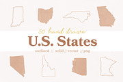 US State Illustration Vector Pack, an Illustration by Wildflower June (Thumbnail 1 of 4)