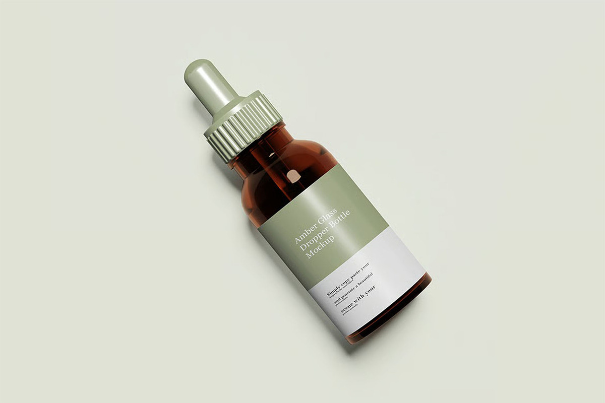 Amber Glass Dropper Bottle Mockup, a Packaging Mockup by zpackcreative (Photo 5 of 5)