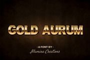 Gold Aurum 3D Font - Bitmap Typeface, a Slab Serif Font by Illumina Creations (Thumbnail 1 of 5)