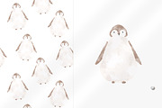 Cute penguins clipart and 3 patterns, an Animal Illustration by Leksart (Thumbnail 2 of 12)