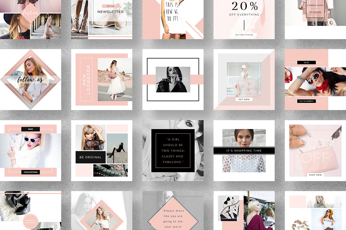 Fashion Instagram Post Templates, a Social Media Template by Cooledition (Photo 2 of 6)