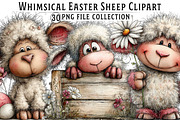 Whimsical Easter Sheep Clipart, an Illustration by Dream Creation (Thumbnail 1 of 6)