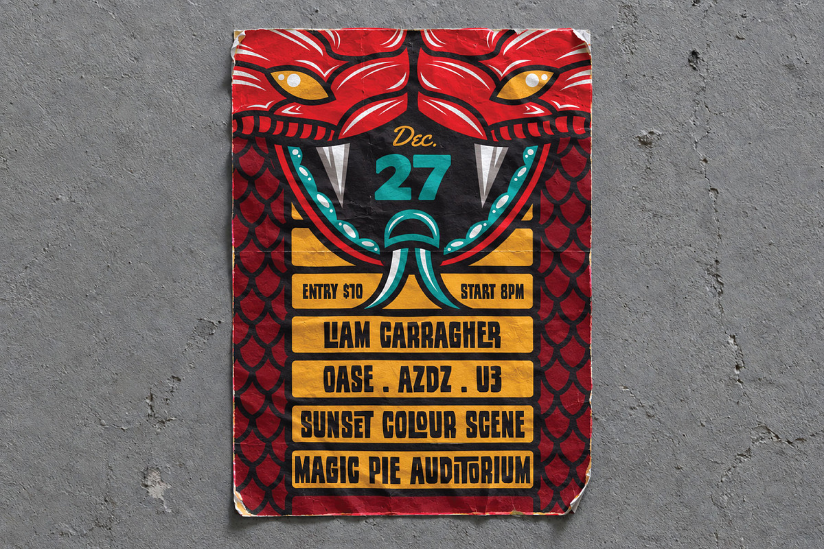 Cobra Indie Rock Flyer, a Flyer Template by ashenterprise (Photo 2 of 3)