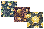 Citrus Circuitry Digital Paper, a Pattern Graphic by FloridPrintables (Thumbnail 6 of 6)