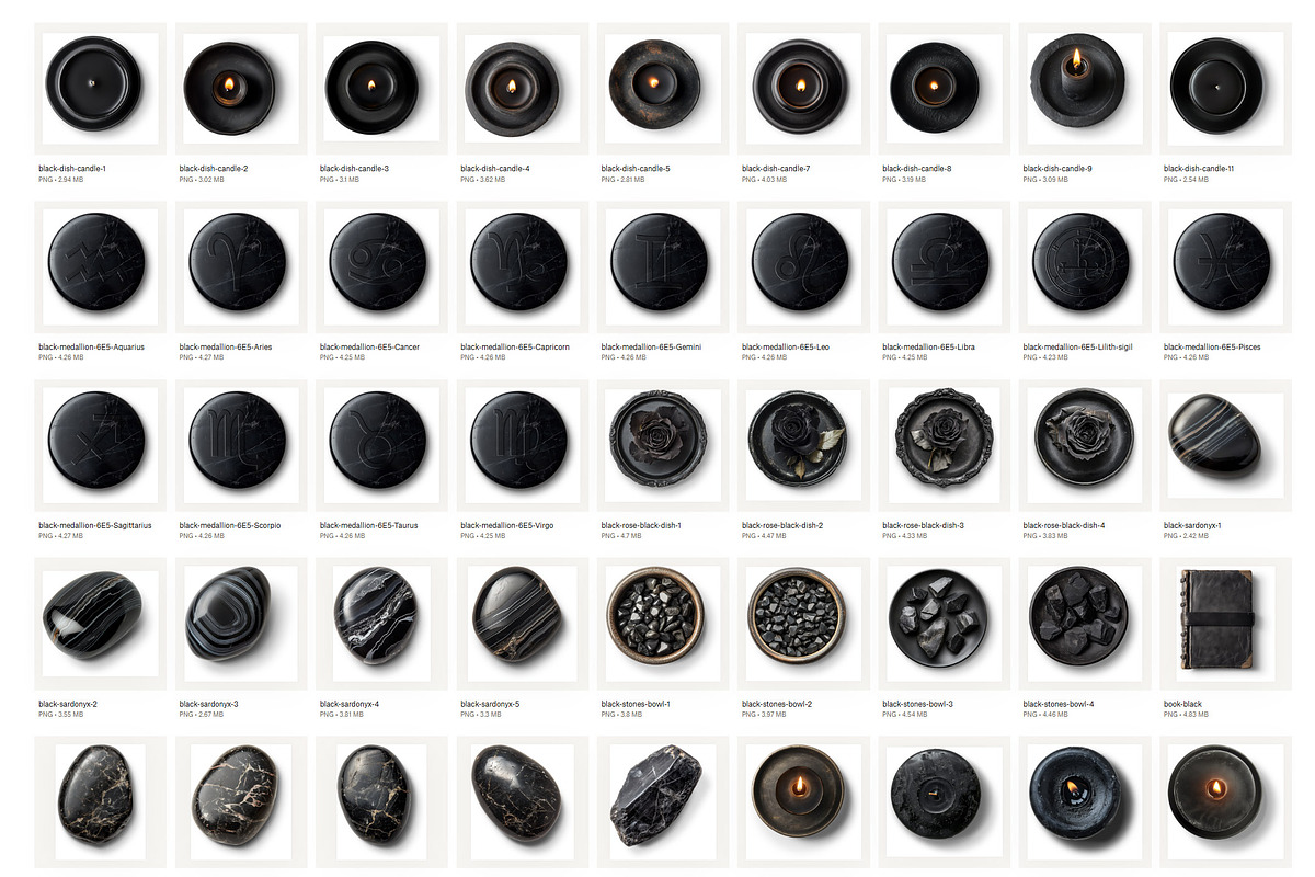 Black Stone Realistic PNG Objects, an Object Graphic by Iconogenic (Photo 2 of 7)