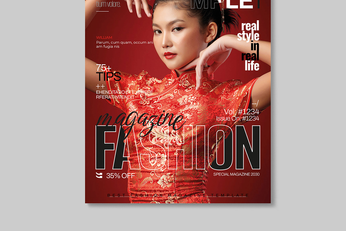 Fashion Magazine Cover Template, a Magazine Template by MightyDesign (Photo 5 of 8)