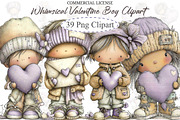 Whimsical Valentine Boy Clipart, an Illustration by designcity5 (Thumbnail 1 of 5)