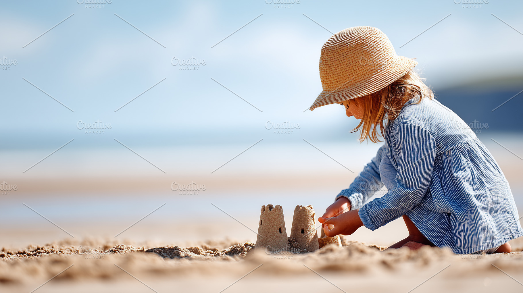 Little girl in a striped dress, a Person Photo by MistyDay