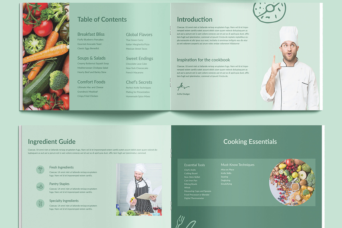 Professional Cookbook Recipe Layout, a Brochure Template by MightyDesign (Photo 3 of 9)