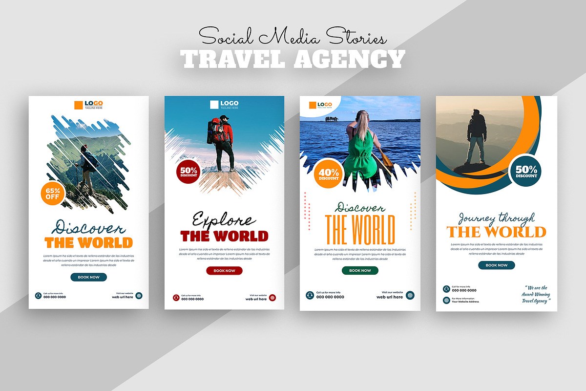 Travel Agency Social Media Stories, a Social Media Template by nandinigraphics