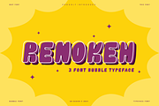 Renokeh - Bubble Font, a Sans Serif Font by QR Design Studio (Thumbnail 1 of 8)
