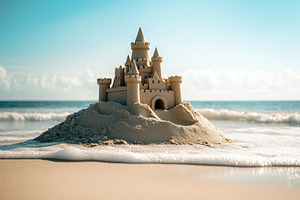 Majestic sandcastle built on a seren, a Photo by Iftikhar Alam