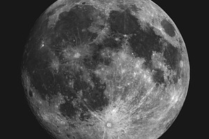 Full moon seen with a telescope