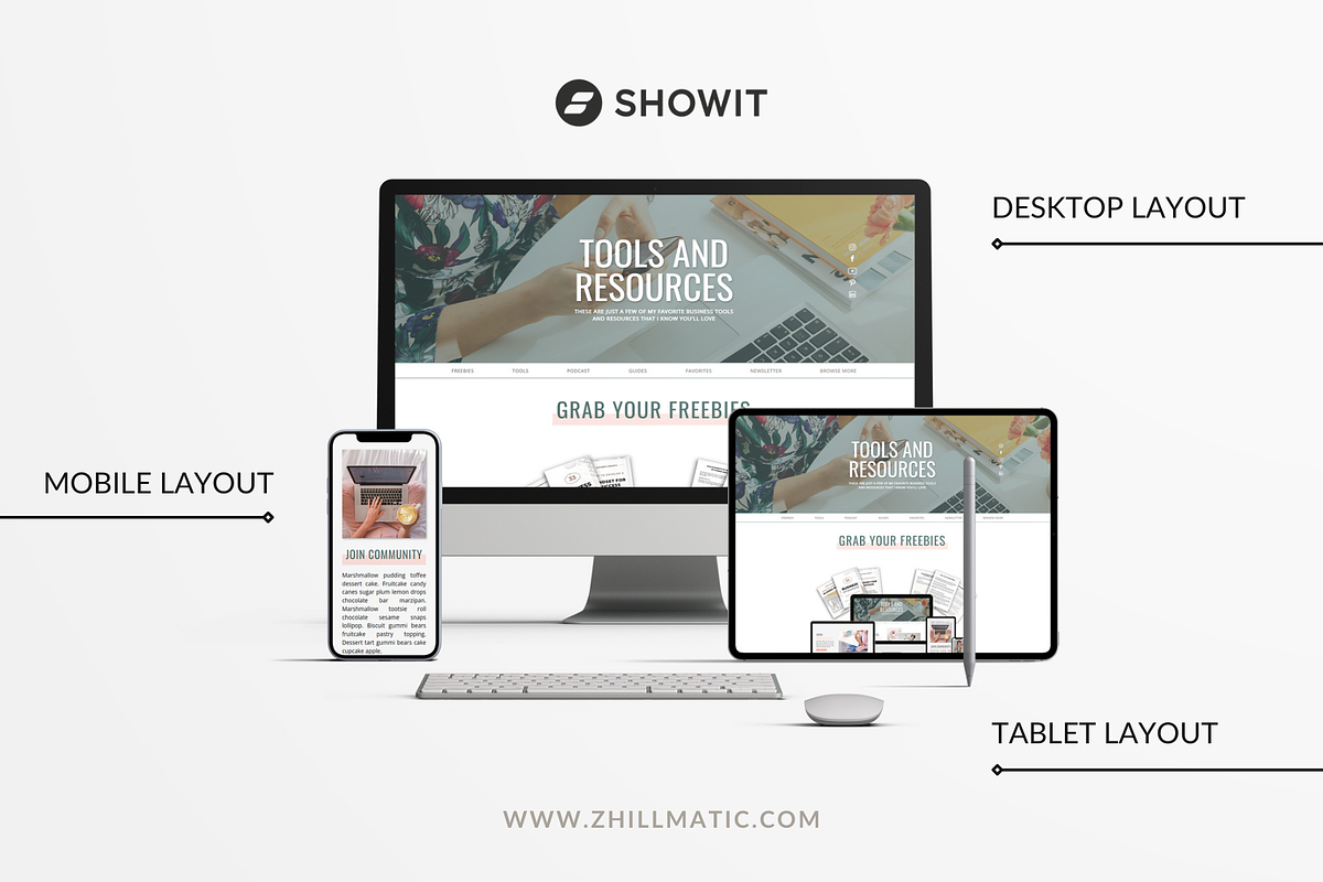 Showit Resources Page Template, a Landing Page Template by Zhillmatic (Photo 4 of 7)