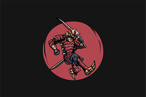 Samurai Skeleton with Sword, an Object Illustration by nomlimo.com