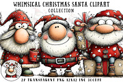 Whimsical Christmas Santa Clipart, an Illustration by OK Design (Thumbnail 1 of 6)