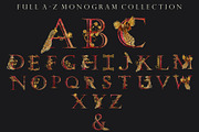 Peacock Gold & Burgundy Monograms, an Object Illustration by FineArt (Thumbnail 2 of 5)