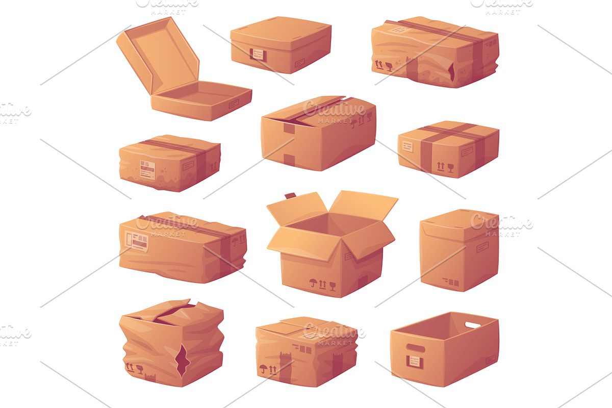 Cardboard Box as Paper Packaging, an Object Illustration by TopVectors