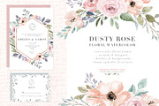 Dusty Rose Watercolor Flower Clipart, a Texture Illustration by Essem ...